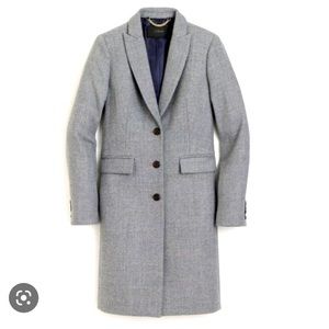 Excellent condition J crew Parke top coat in grey wool, size 0 petite